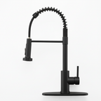 Kitchen Faucet with Pull Down Sprayer Industrial 1 Handle 1 Hole Or 3 Hole Faucet for Farmhouse Camper Laundry Utility Rv Wet Bar Sinks, Stainless Steel, Matte Black