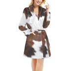 Cowhide Print Women's Western Bath Robe Baha Ranch Western Wear