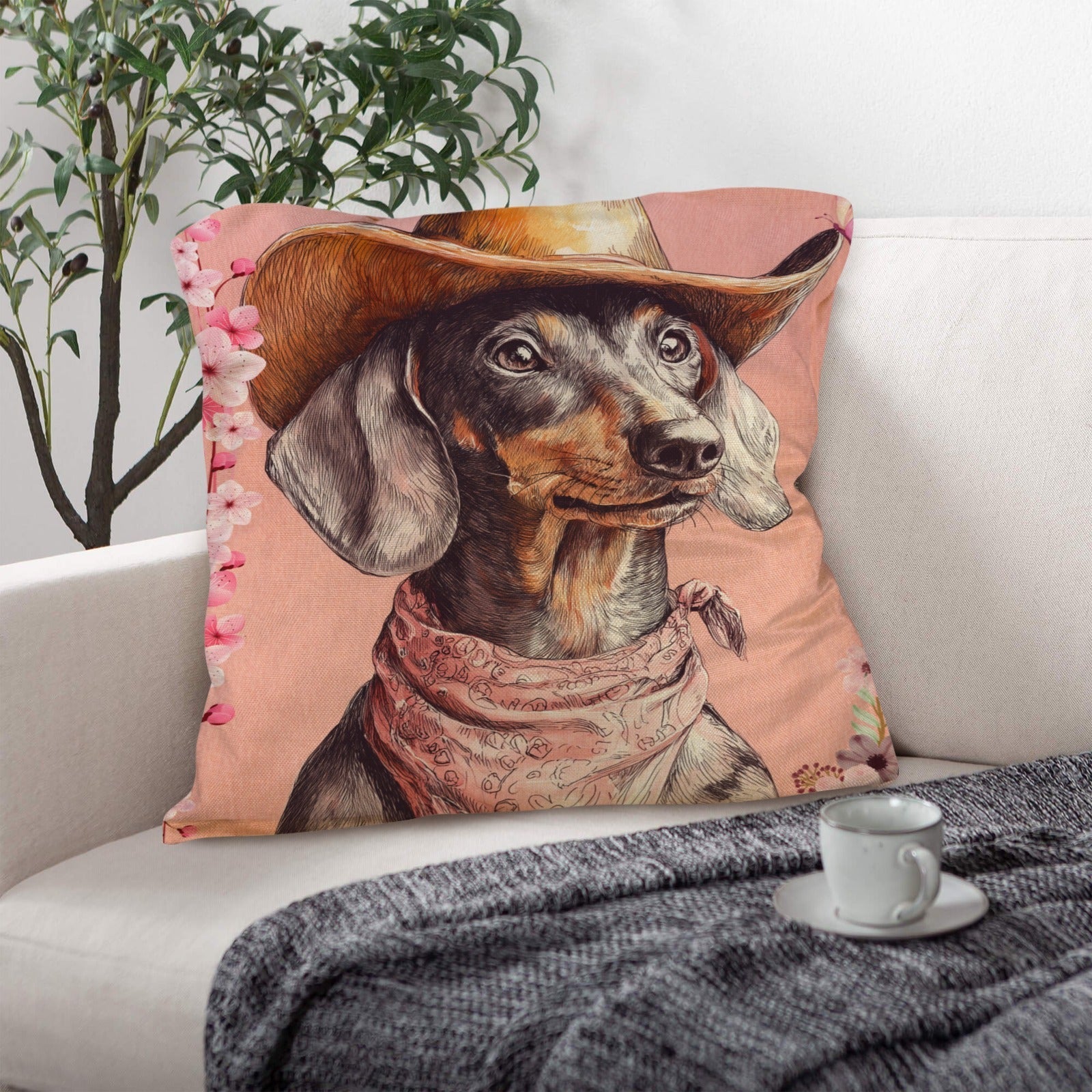 Danilo Painted Dachshund Pillow Case  Made in America Baha Ranch Western Wear