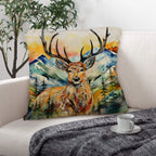 Watercolor Buck Hunting Pillow Case Made In America Baha Ranch Western Wear