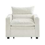 Sleeper Sofa Chair Bed, Convertible Sofa Chair 3-in-1, Adjustable Sleeper Chair Pullout Sofa Bed with Modern Velvet Fabric for Living Room Apartment Small Space, Beige