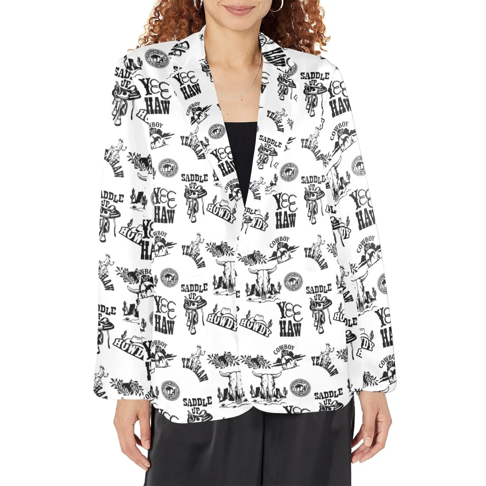 Baha Ranch Cowboy Print Women's Western Blazer Baha Ranch Western Wear