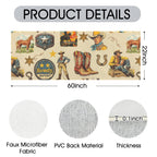 Baha Ranch Vintage Cowboy Collage Rug Runner Indoor 60" x 22" Made in America Baha Ranch Western Wear