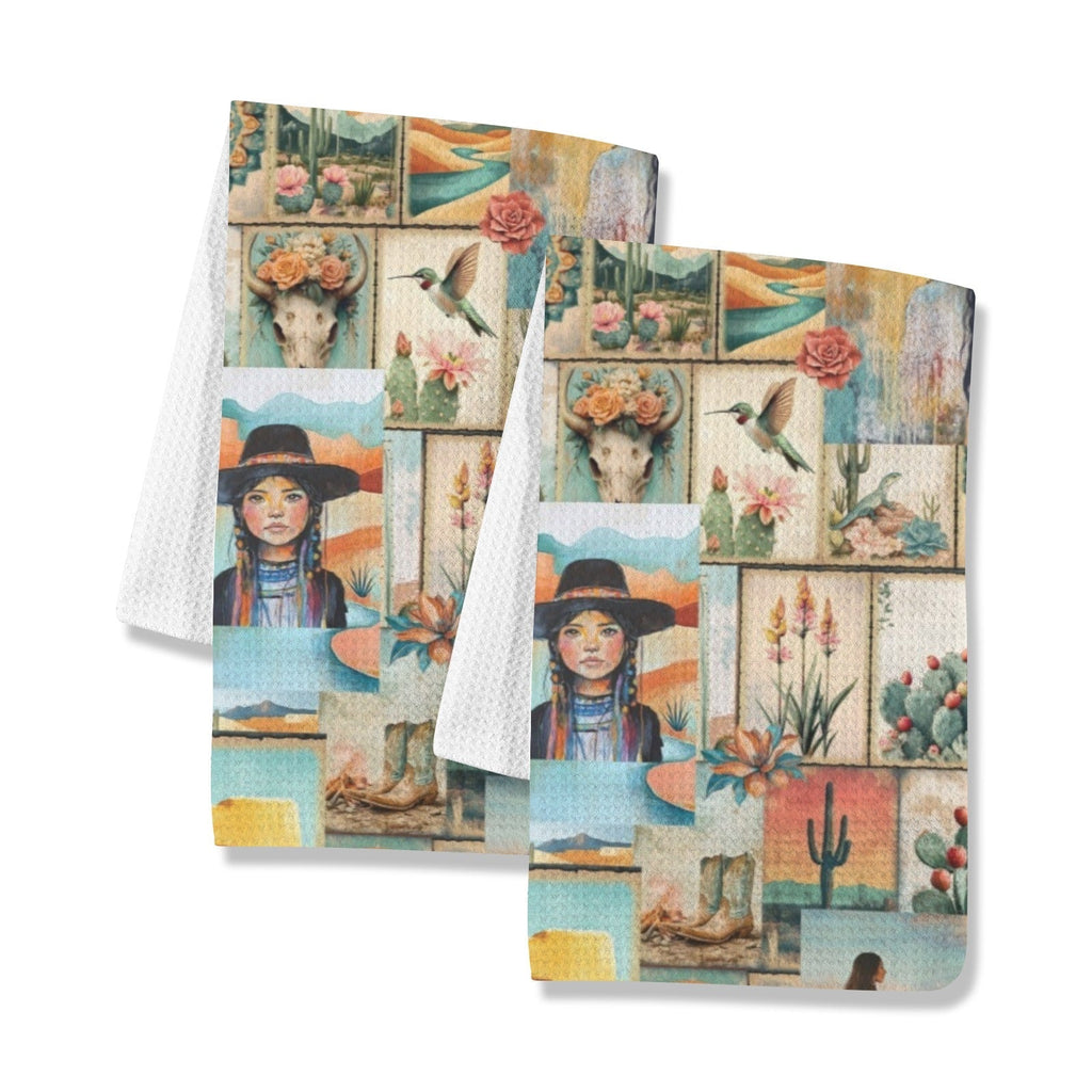 Colores de Mexico Pictures of the Southwest Set of 2 Dish Towels Made in America Baha Ranch Western Wear
