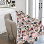 Danilo Painted Cowgirl Collage Throw Blanket 60" x 80 Made in America Baha Ranch Western Wear