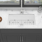 White Fireclay Rectangular Deep Single Bowl Sink 32x19x10 Inch Undermount Top Mount Porcelain Kitchen Sink