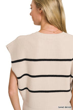 Zenana Striped Viscose Sweater Vest