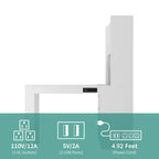 L Shaped Desk with Charger,Computer Desk with Drawers,Bookshelf, with LED Light,Modern Corner Desk,Home Office Desk,L-Shaped Study Table Writing Desk,Corner Gaming Computer Desk with Storage