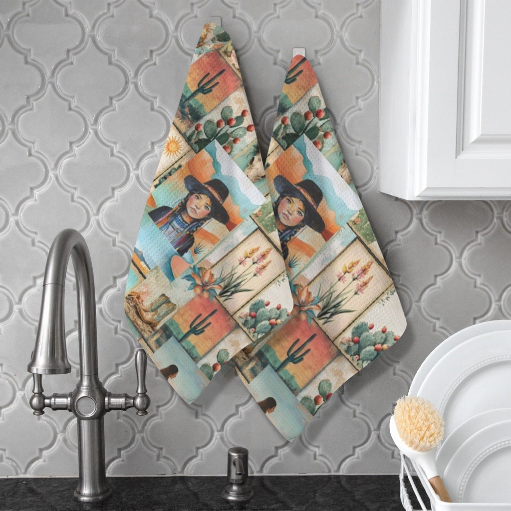 Colores de Mexico Pictures of the Southwest Set of 2 Dish Towels Made in America Baha Ranch Western Wear