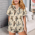 Baha Ranch Vintage Cowgirl Satin Ruffle Western Pajama Set Baha Ranch Western Wear