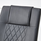 Modern dining chairs with faux leather padded seats, dining room chairs, gold metal leg upholstered chairs, suitable for kitchens, living rooms, bedrooms, and offices, set of 6 (black+PU leather)C-001