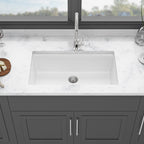 Quartz Kitchen Sink - Workstation Undermount Sink in White Granite Composite, 30' x 19'