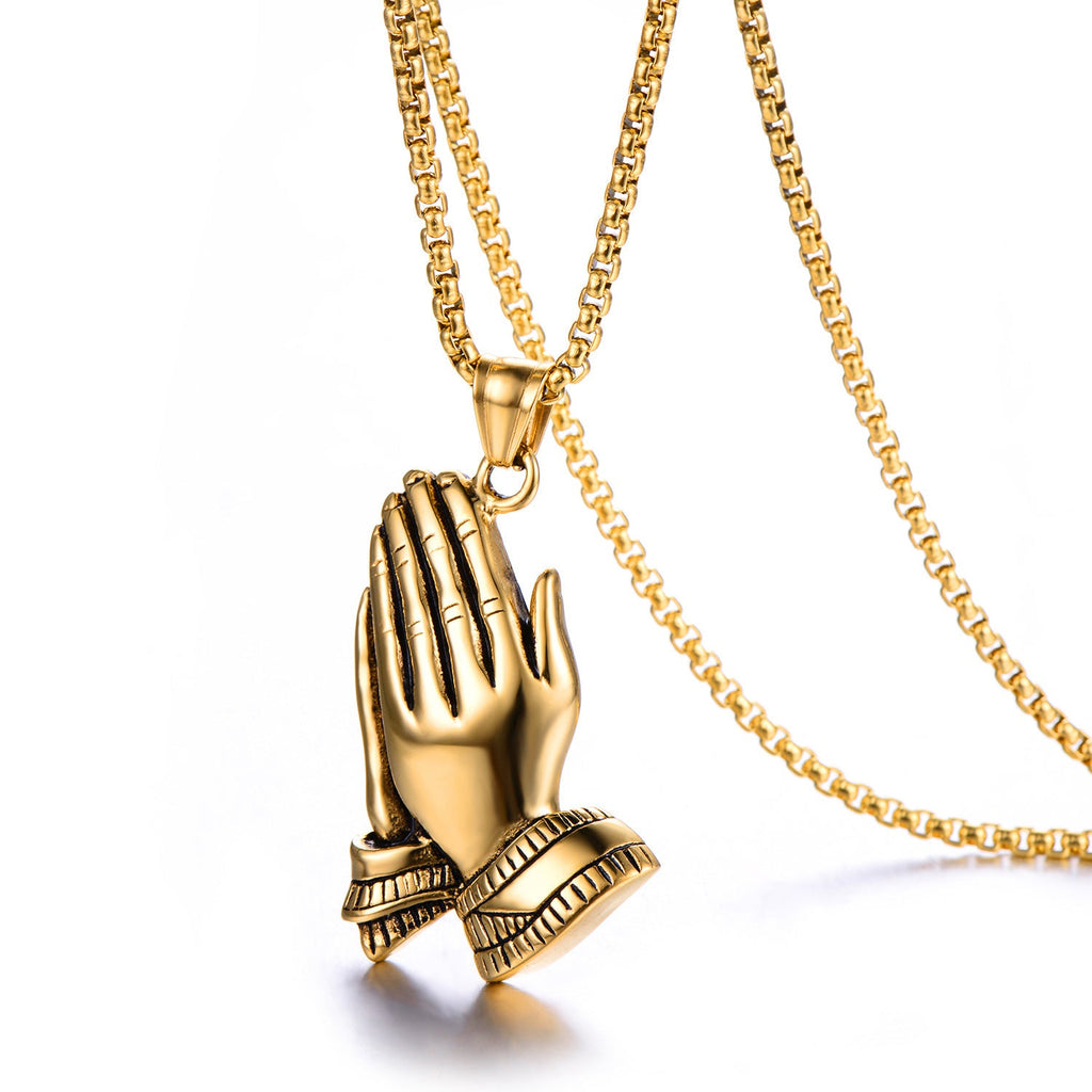 Men's Double-handed Titanium Steel Necklace Personalized Stainless Steel