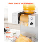 Snowflake Ice Machine, 132LBS/24H Snowflake Ice Maker, Ice-Shaver Machine with Stainless Steel Blade, Electric Snow Cone Maker with 0.48Gal Tank, 90S Fast Pre-Cooling, for Home & Small Gathering