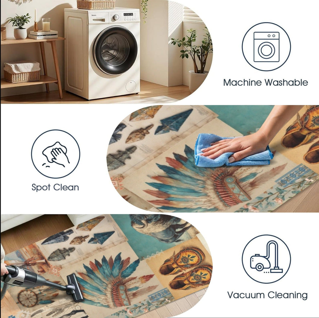 Baha Ranch Bohemian Southwest Floor Rug Runner Indoor 60" x 22" Made in America Baha Ranch Western Wear