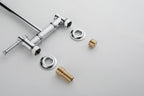 Wall mounted Pot Filler Faucet, Modern Brass Pot Filler Two-Attachment Wall Mount Folding Kitchen Pot Filler Swing Arm
