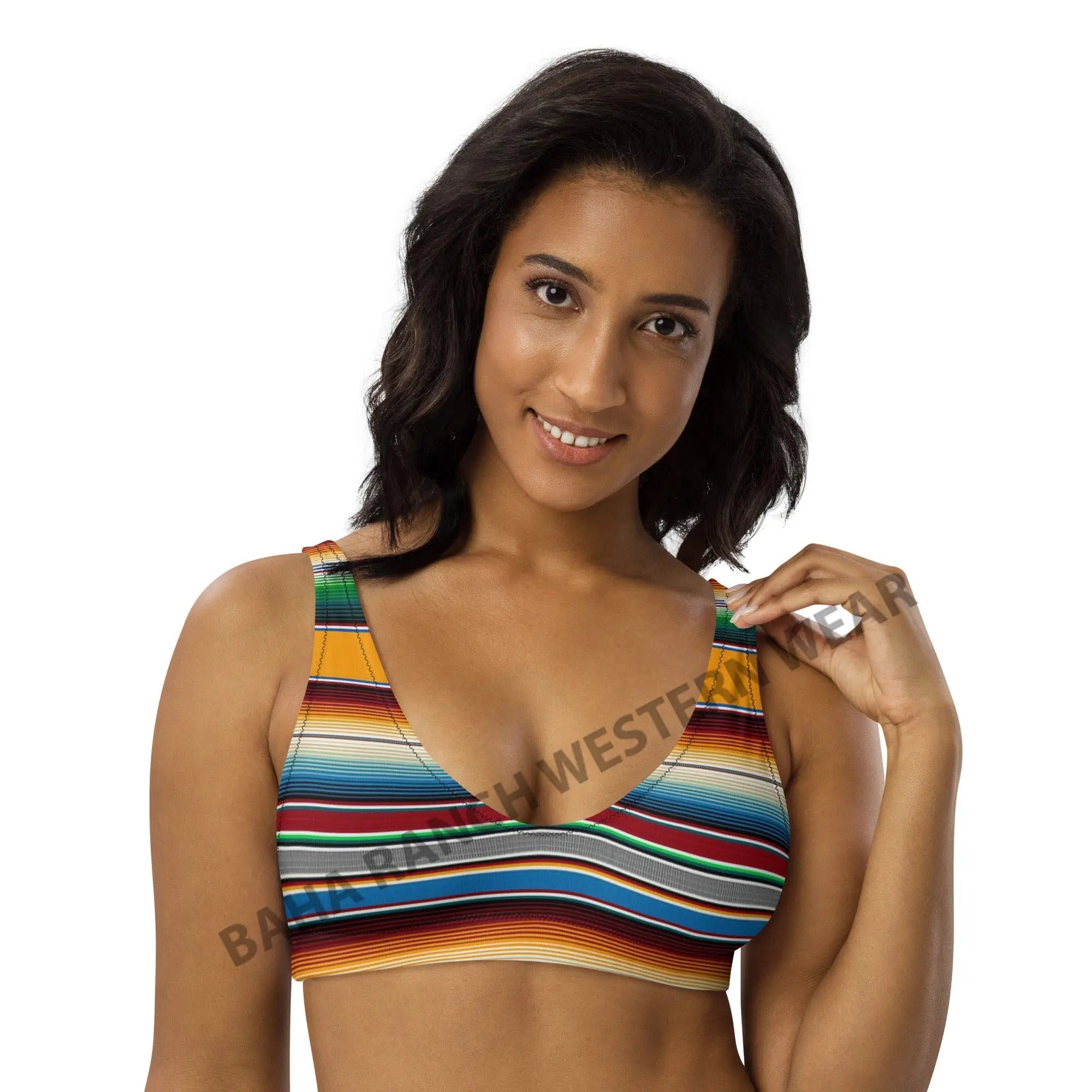 Baha Ranch Yeehaw Mustard Serape Bikini Top Baha Ranch Western Wear
