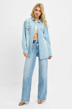 RISEN Western Yoke Style Relaxed Fit Denim Shirts