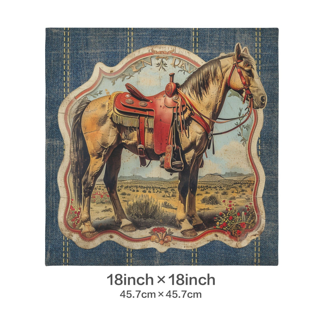 Baha Ranch Vintage Horse Velvety Soft Pillow Case Made in America Baha Ranch Western Wear