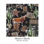 Baha Ranch Cowboy Collage Velvety Soft Throw Pillow Case Made in America Baha Ranch Western Wear