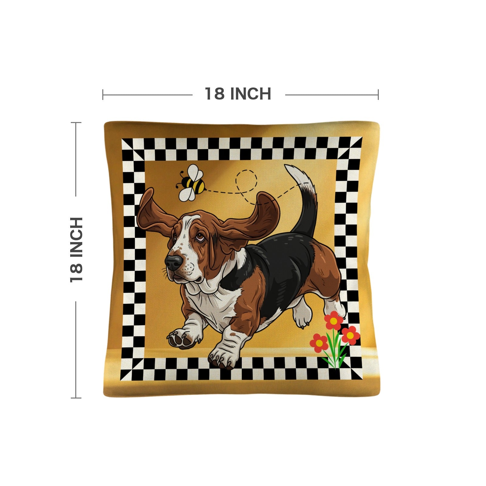 Basset Hound Throw Pillow Case Made in America Baha Ranch Western Wear