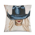 Baha Ranch Cowgirl Blonde Velvety Soft Throw Pillow Case Made in America Baha Ranch Western Wear