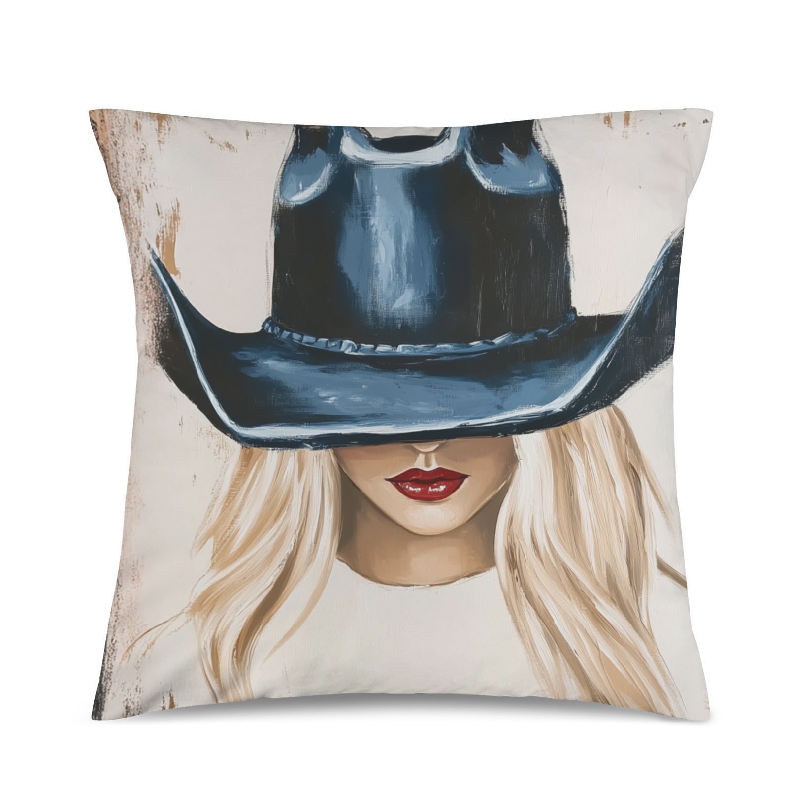 Baha Ranch Cowgirl Blonde Velvety Soft Throw Pillow Case Made in America Baha Ranch Western Wear