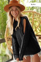 BiBi Twist Knitted Open Shoulder Sweater