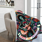 Cinco De Mayo Dia de los Muertes Throw Blanket Ultra-Soft Micro Fleece Blanket 60" x 80" Made in America Baha Ranch Western Wear
