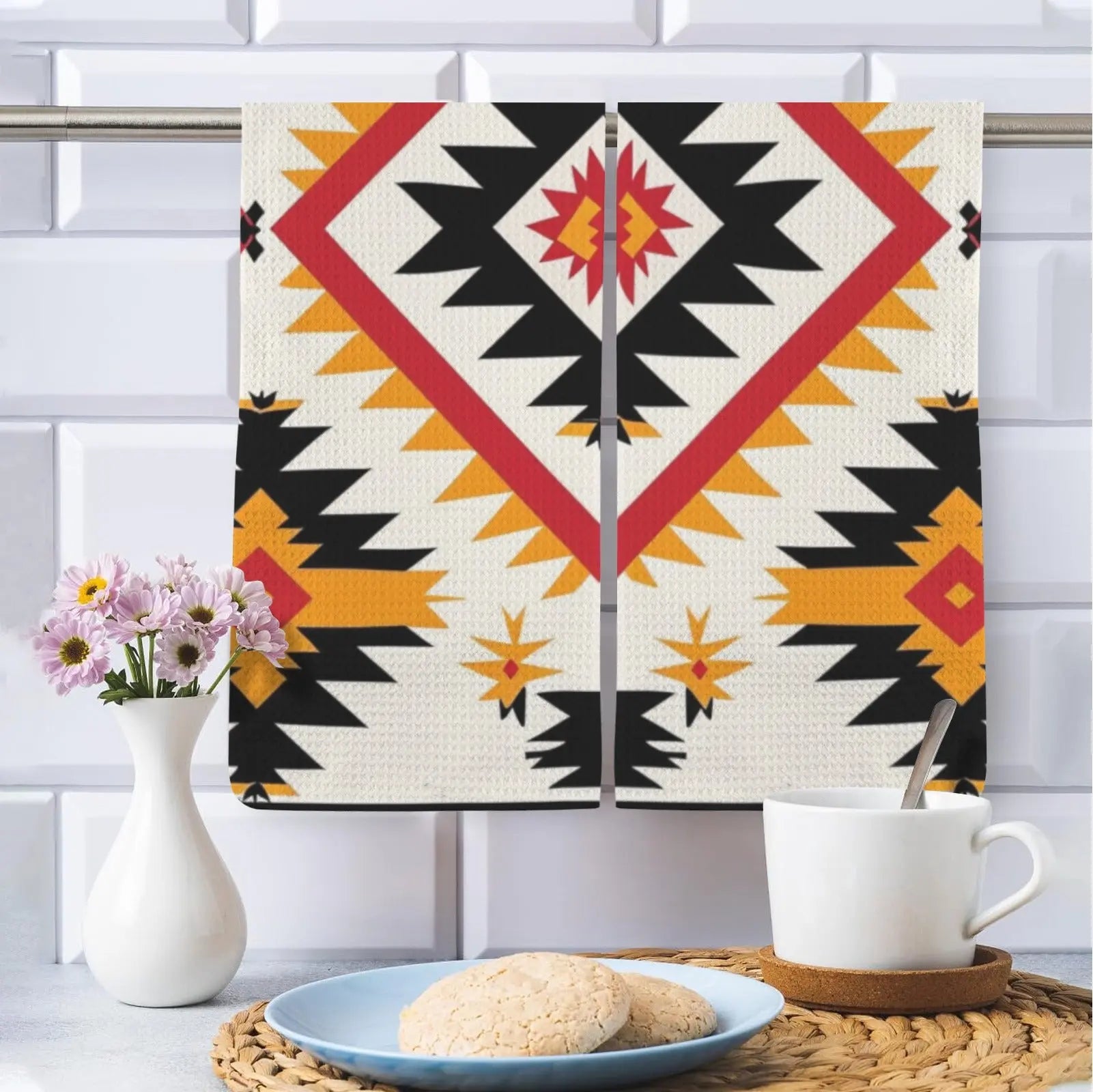 Southwestern Aztec Set of 2 Kitchen Dish Towels Made in America Baha Ranch Western Wear