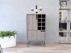 Sheffield L Bar C, Two Cabinet, Hairpin Legs, Eight Cubbies For liquor
