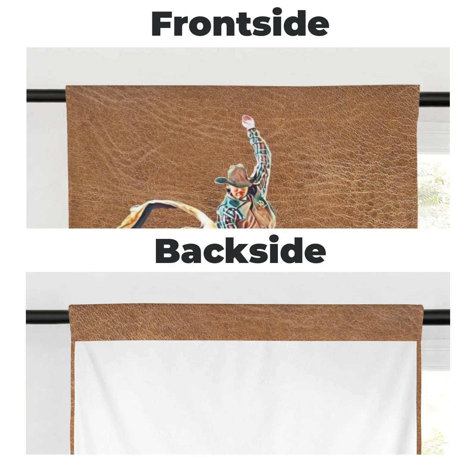 Rodeo Bullrider Window Curtains 28"x40" (2-Piece) Made in America Baha Ranch Western Wear