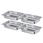 4 Pack Stainless Steam Hotel Pan, 1/2 Size Table Steam Pan, 2.5 Inch Deep Anti Jam Restaurant Supplies Reusable Rustproof Catering Storage for Home, Party, Restaurant, Hotel, Buffet