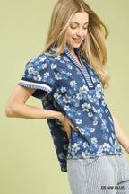 Umgee Mixed Media Print Top