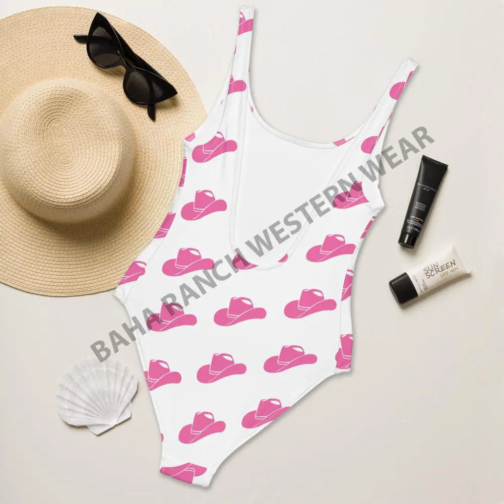 Yeehaw Pink Hat Yeehaw Swim Suit Baha Ranch Western Wear