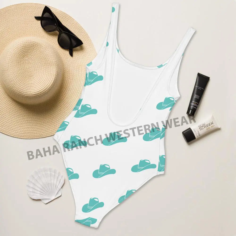 Yeehaw Turquoise Hat Yeehaw Swim Suit Baha Ranch Western Wear