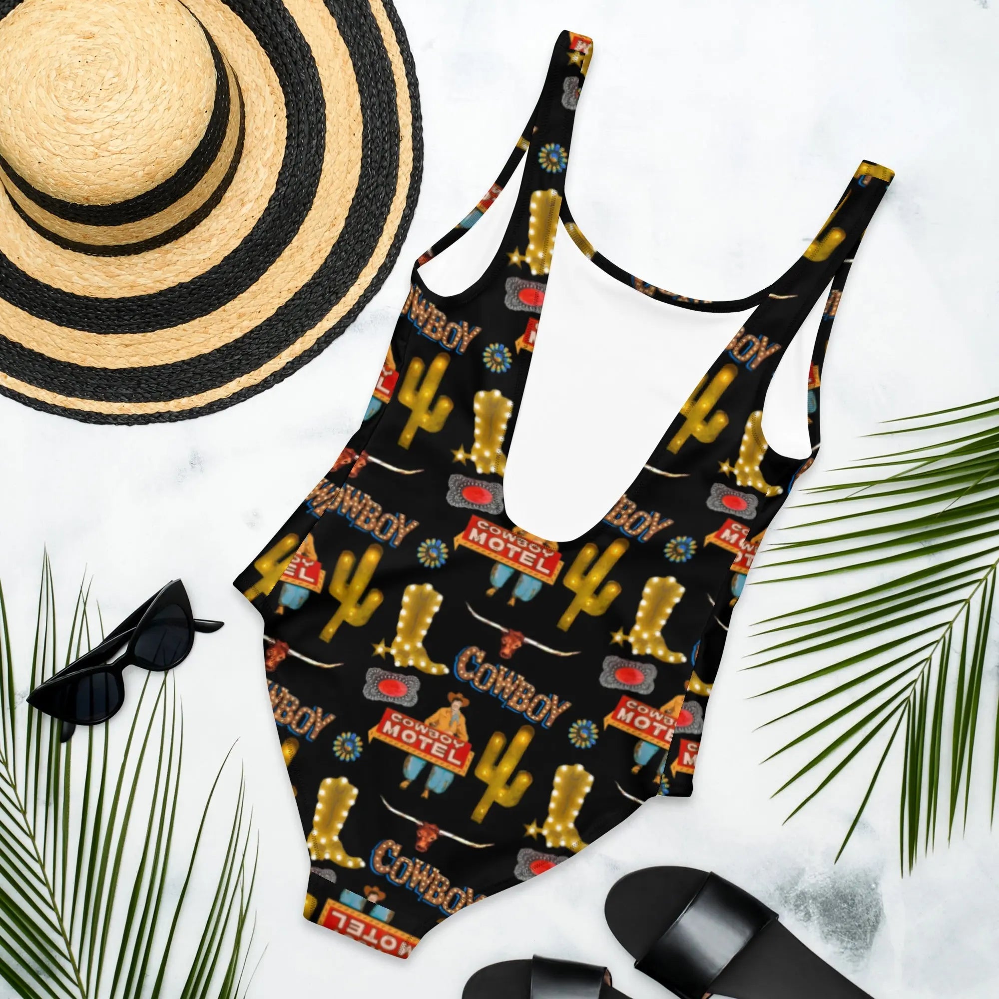 Baha Ranch Yeehaw All Cowboy One Piece Swim Suit Baha Ranch Western Wear