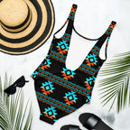 Yeehaw Black Aztec One-Piece Swimsuit Baha Ranch Western Wear