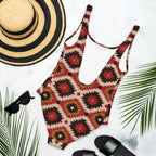 Baha Ranch Yeehaw Rust Aztec One-Piece Swimsuit Baha Ranch Western Wear