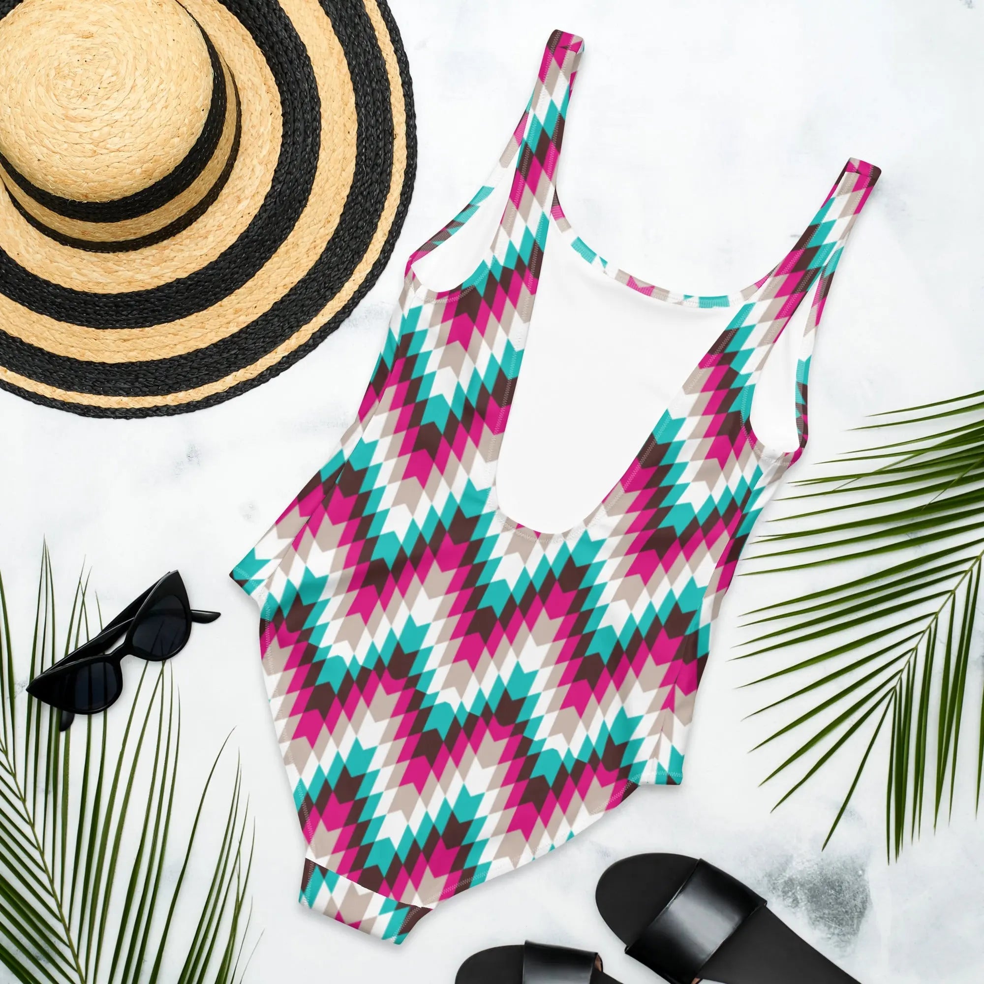 Baha Ranch Yeehaw Turquoise Aztec One-Piece Swimsuit Baha Ranch Western Wear