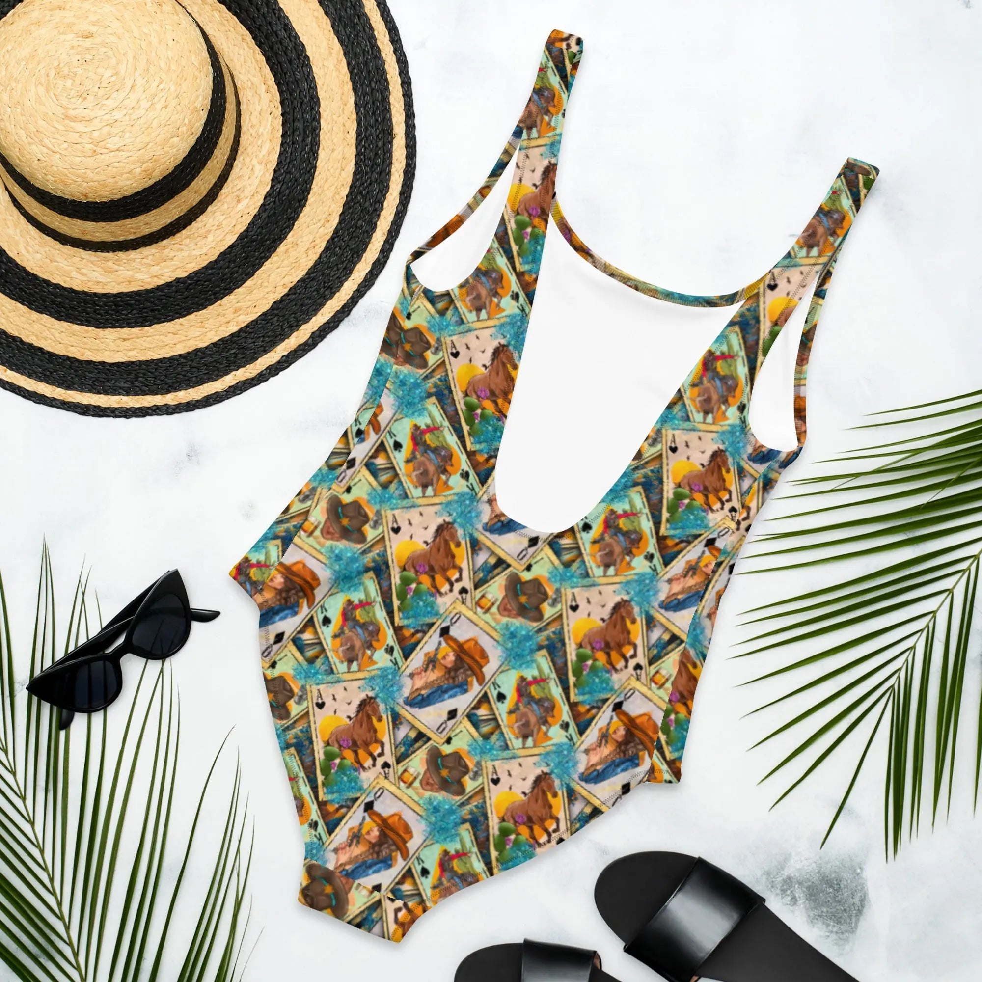Baha Ranch Yeehaw Feelin' Lucky Cowgirl One-Piece Swimsuit Baha Ranch Western Wear