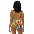 Baha Ranch Yeehaw Vintage Rodeo Poster One-Piece Swimsuit Baha Ranch Western Wear