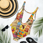 Baha Ranch Yeehaw Vintage Rodeo Poster One-Piece Swimsuit Baha Ranch Western Wear