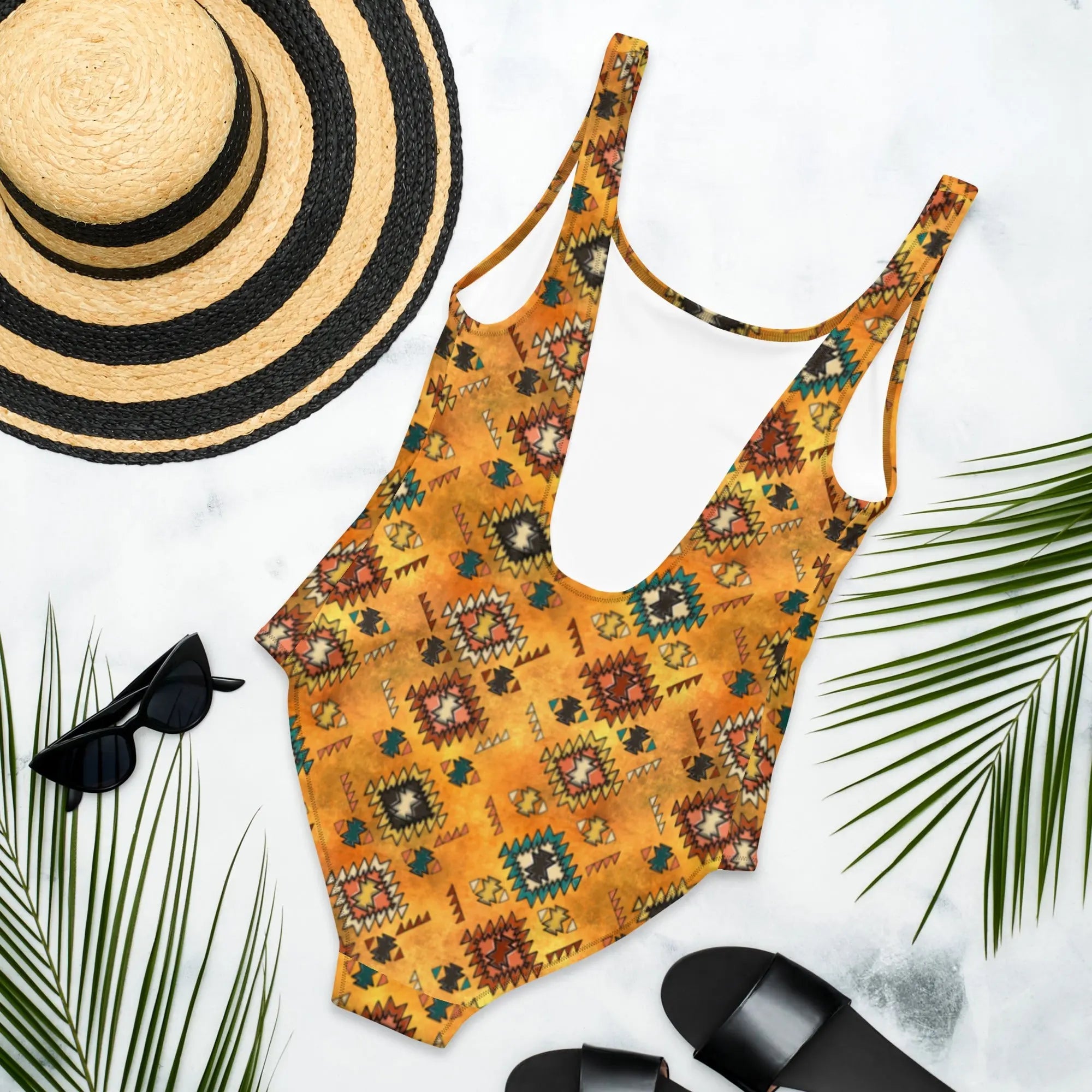 Baha Ranch Yeehaw Golden Aztec One-Piece Swimsuit Baha Ranch Western Wear