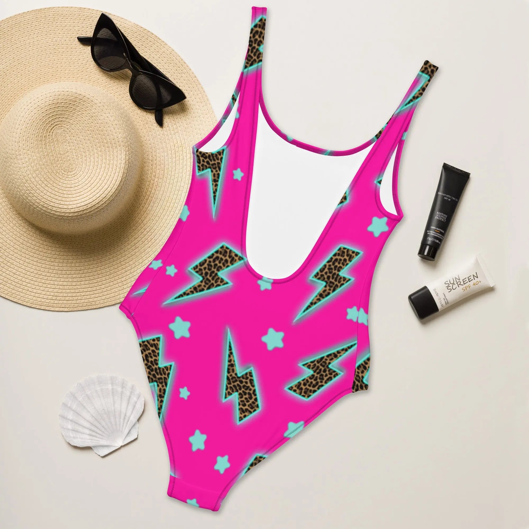 Baha Ranch Yeehaw Leopard Lightning One-Piece Swimsuit Baha Ranch Western Wear