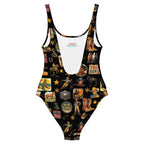 Baha Ranch Yeehaw Vintage Cowboy Collage Western One-Piece Swimsuit Baha Ranch Western Wear