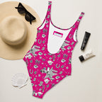 Baha Ranch Yeehaw Rhinestone Cowgirl Magenta One-Piece Swimsuit Baha Ranch Western Wear