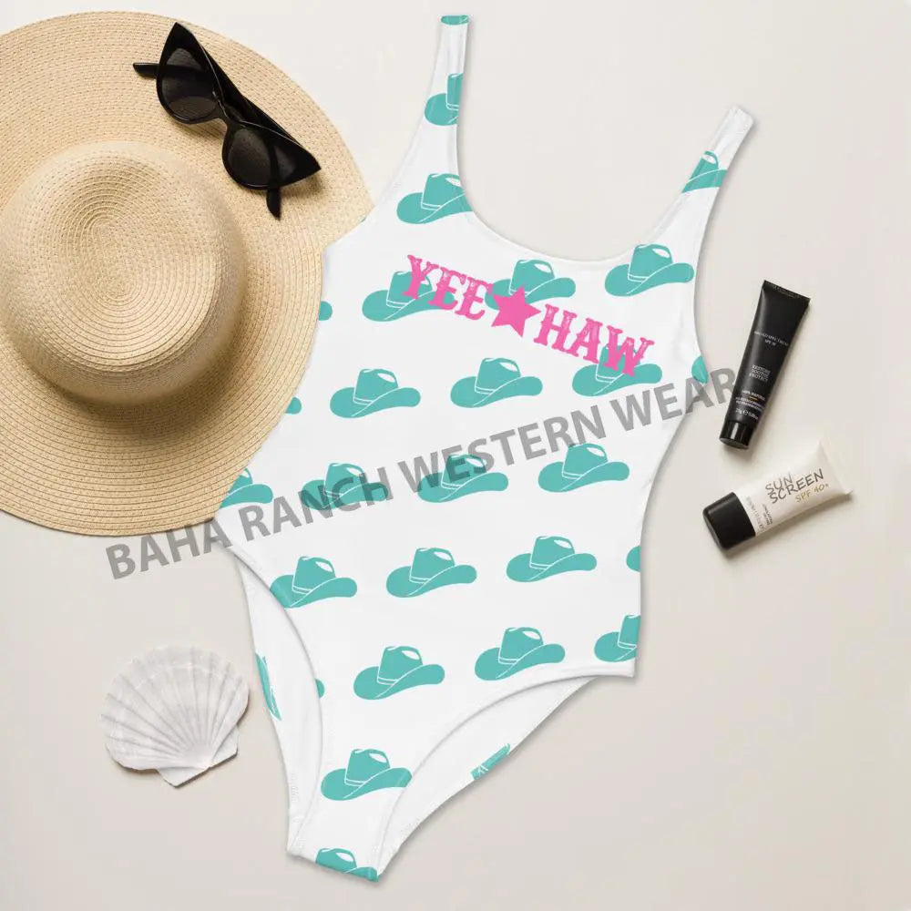 Yeehaw Turquoise Hat Yeehaw Swim Suit Baha Ranch Western Wear
