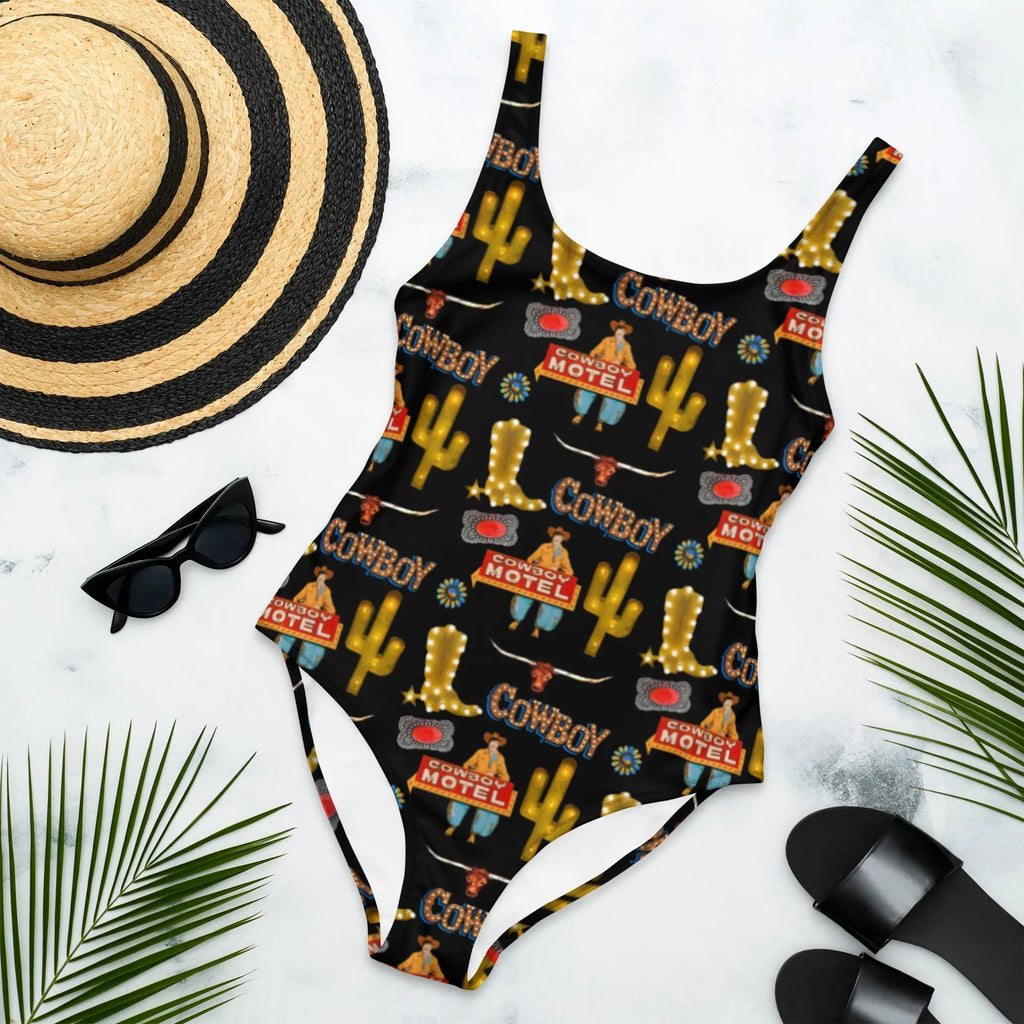Baha Ranch Yeehaw All Cowboy One Piece Swim Suit Baha Ranch Western Wear