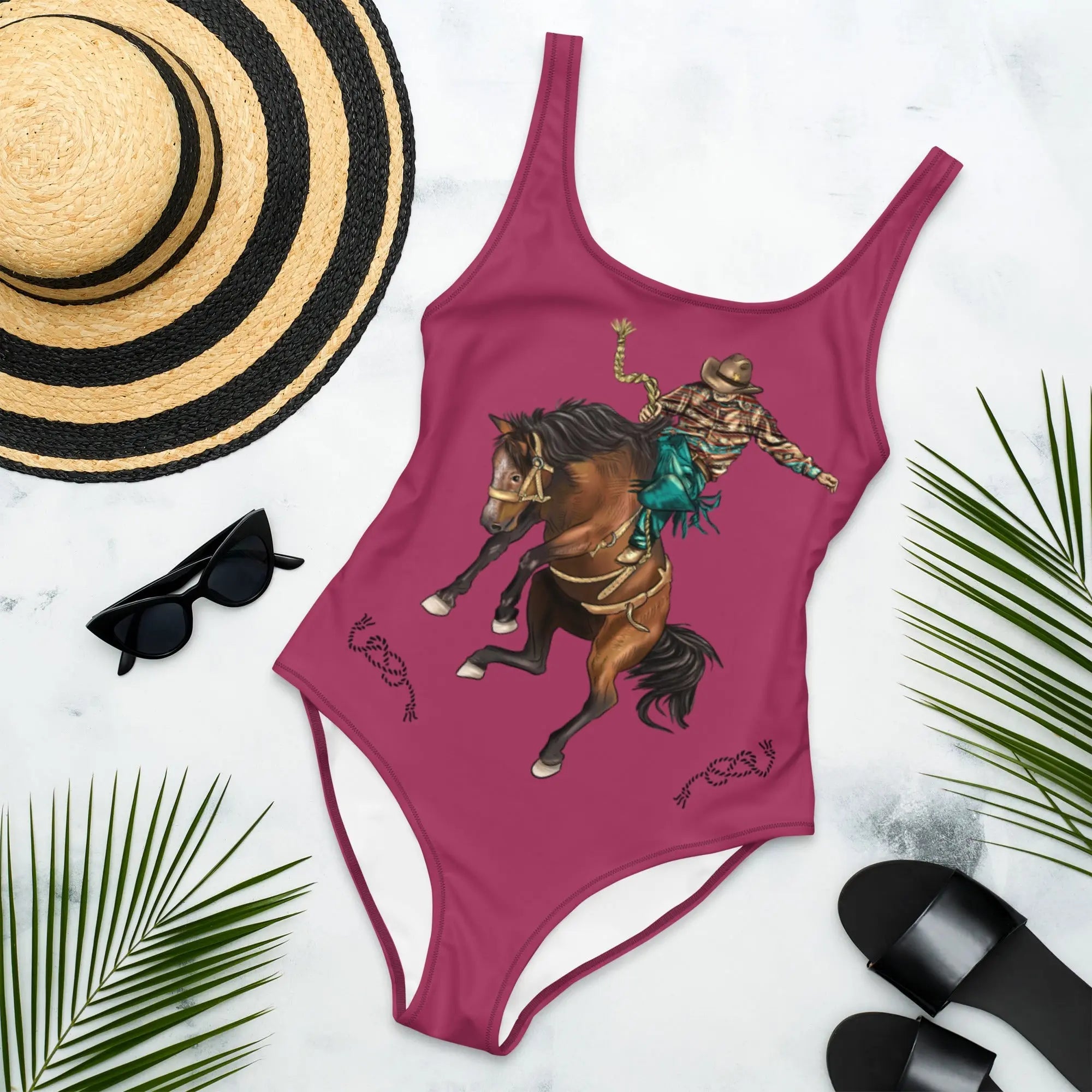 Baha Ranch Yeehaw Ride Cowboy Ride One-Piece Swimsuit Baha Ranch Western Wear